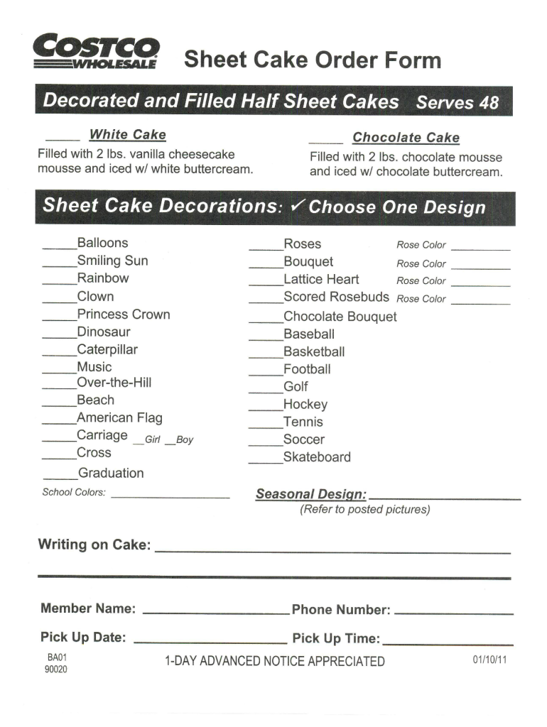 costco cake order form 2018
 Costco Cakes - Fill Online, Printable, Fillable, Blank ...