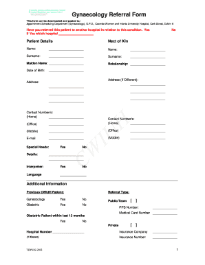 Gynaecology Referral Form