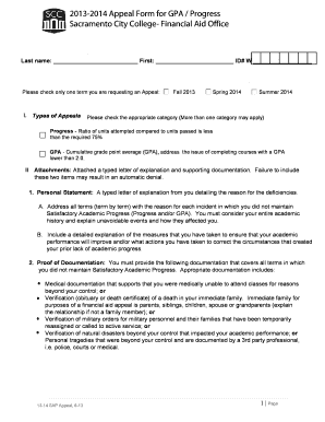 Satisfactory Academic Progress Appeal Form