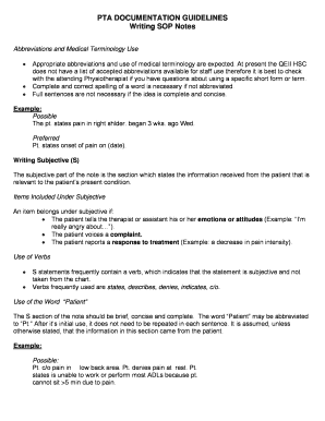 PTA DOCUMENTATION GUIDELINES - cdha nshealth