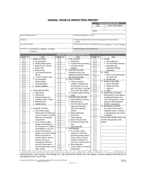Annual Vehicle Inspection Report