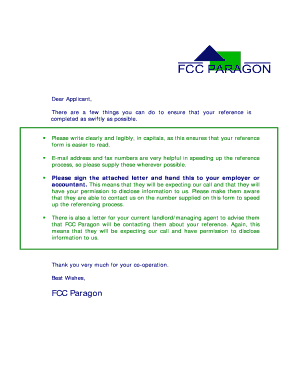 Tenant Reference Application Form