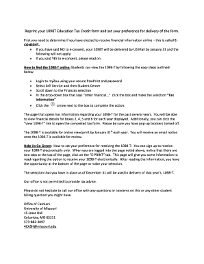 1098T Education Tax Credit Form