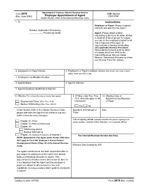 IRS Form 2678 Employer Appointment of Agent