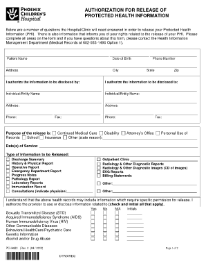 Authorization for Release of Protected Health Information