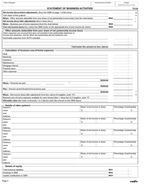 Statement of Business Activities T2124