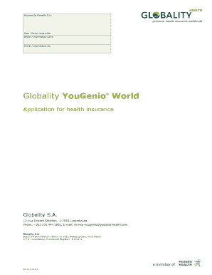 Globality YouGenio World Health Insurance Application