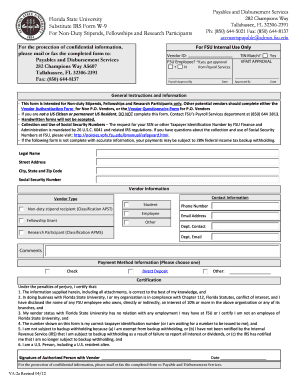 Substitute IRS Form W-9 for Non-Duty Stipends