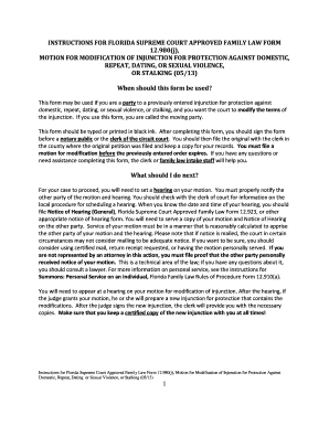 Motion for Modification of Injunction for Protection Against Violence