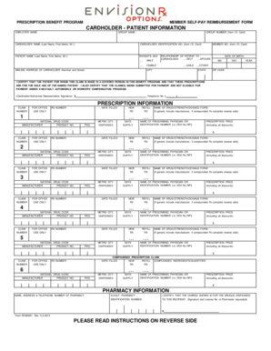 Prescription Benefit Program Reimbursement Form