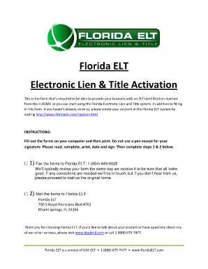Florida Electronic Lien and Title Application