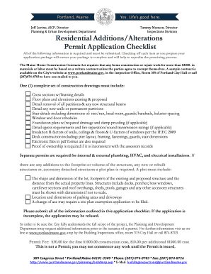 Residential Additions/Alterations Permit Application
