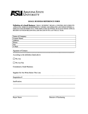 Small Business Reference Form