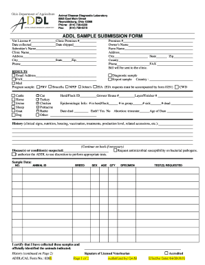 ADDL Sample Submission Form