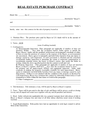 Real Estate Purchase Contract