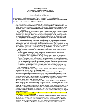 Exclusive Rental Contract