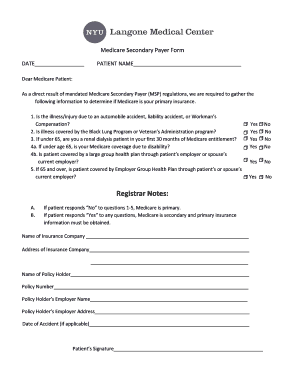 Medicare Secondary Payer Form