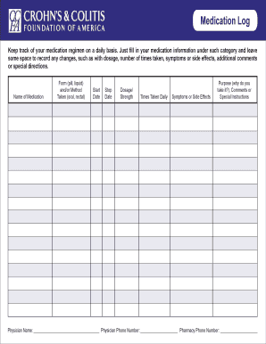 Medication Log Form