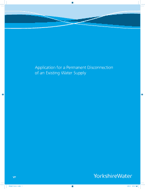 Application for Permanent Water Supply Disconnection