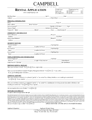 Rental Application Form