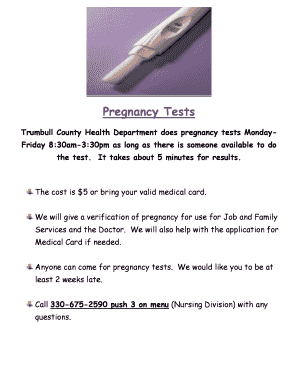 Fillable Online Pregnancy Test Information.docx Fax Email Print - pdfFiller