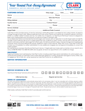 Year-Round Pest-Away Commercial Service Agreement
