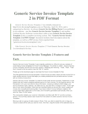 Generic Service Invoice Template 2 in PDF Format