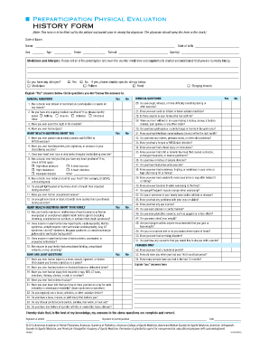 Preparticipation Physical Evaluation Form