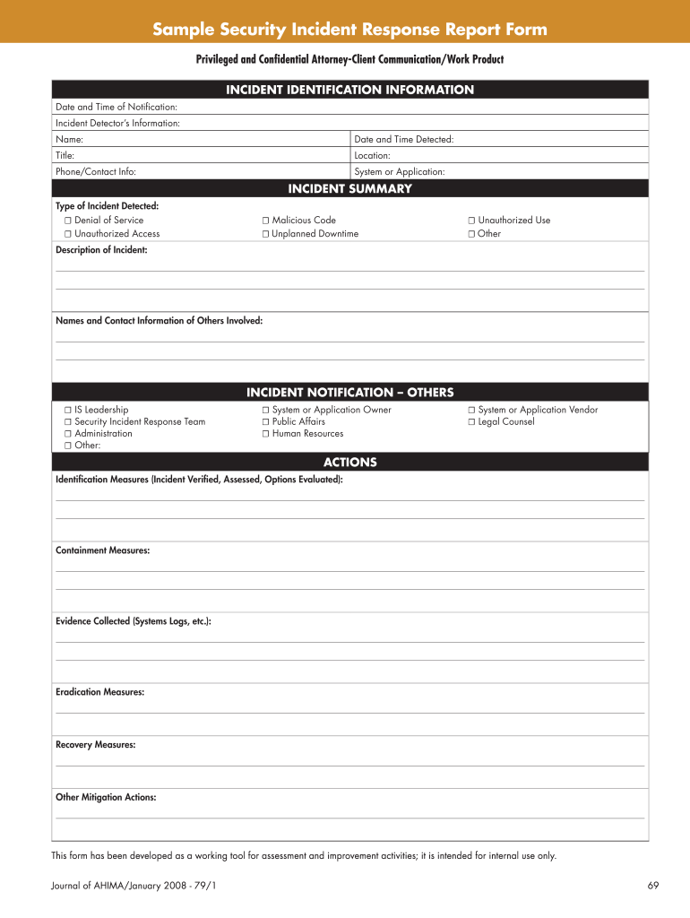 Security Guard Incident Report Pdf - Fill Online, Printable For Incident Report Log Template