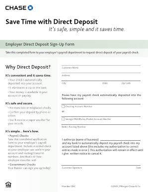 Employer Direct Deposit Sign-Up Form
