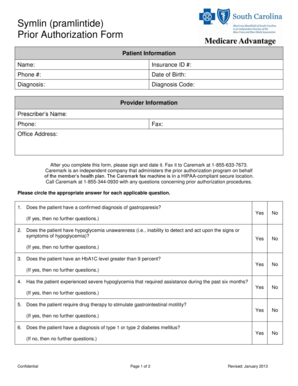 Symlin Prior Authorization Form