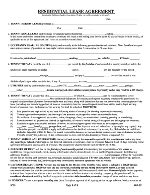 Washington Residential Lease Agreement