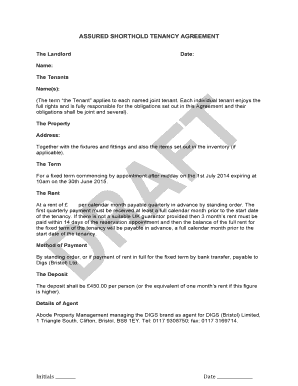 Assured Shorthold Tenancy Agreement