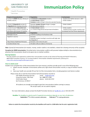 USF Immunization Form