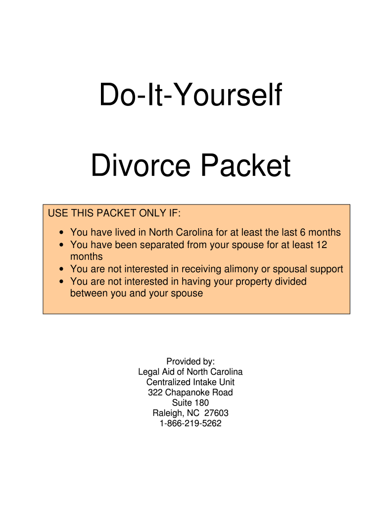 Nc Divorce Papers Fill Online