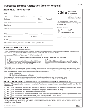 Ohio Substitute Teaching License Application