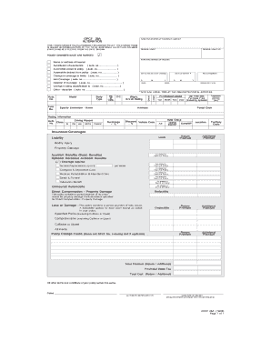 OPCF 25A Automobile Insurance Policy Change Form