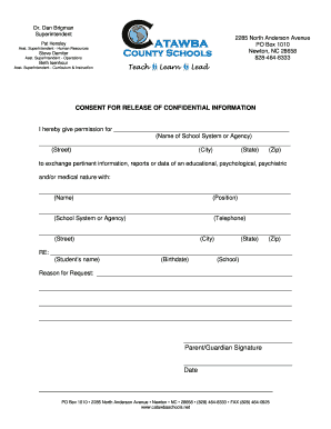 Consent for Release of Confidential Information