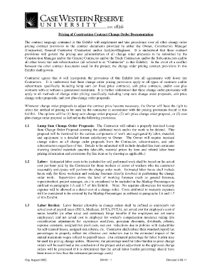 Pricing of Construction Contract Change Order Documentation - case