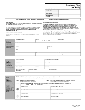 Ontario Treatment Plan Form OCF-18