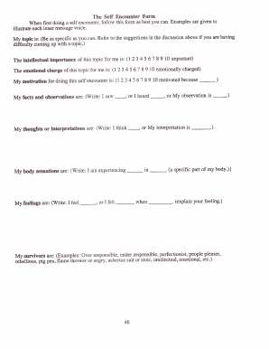 Self Encounter Form