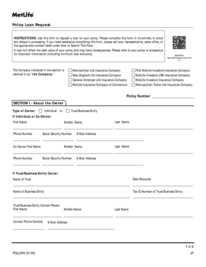 Policy Loan Request Form