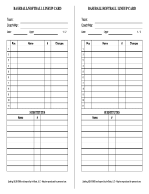 BATTING.FT2. BaseballSoftball Batting Order