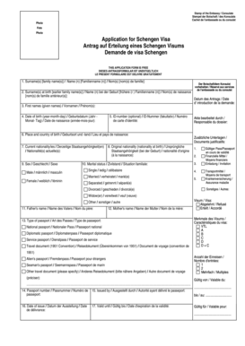 Schengen Visa Application Form