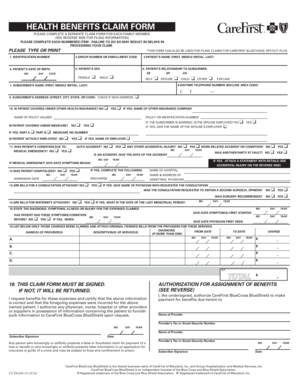 Health Benefits Claim Form