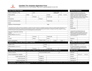 Canadian Tire Jumpstart Application Form