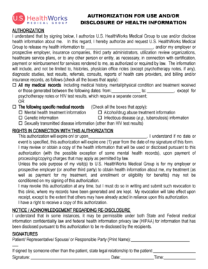 Authorization for Use and Disclosure of Health Information