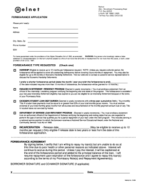 Nelnet Loan Forbearance Application