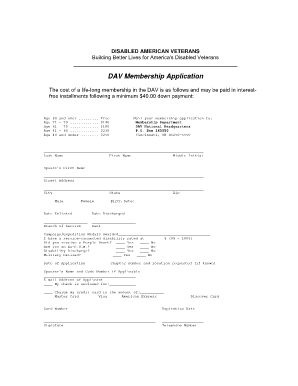 DAV Membership Application