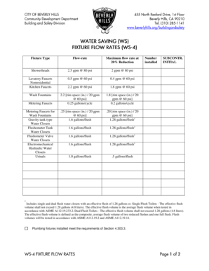 California Plumbing Fixture Compliance Certificate